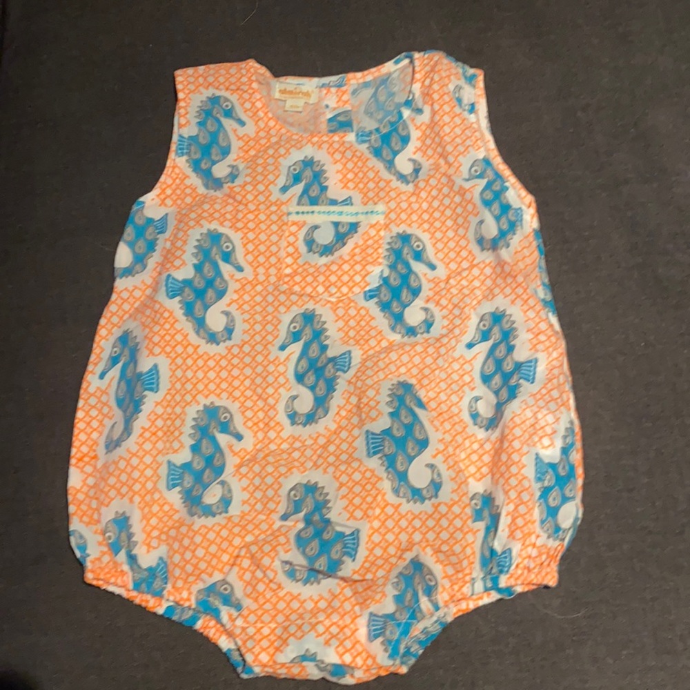 almirah boutique seahorse romper girls 18-24 mos
